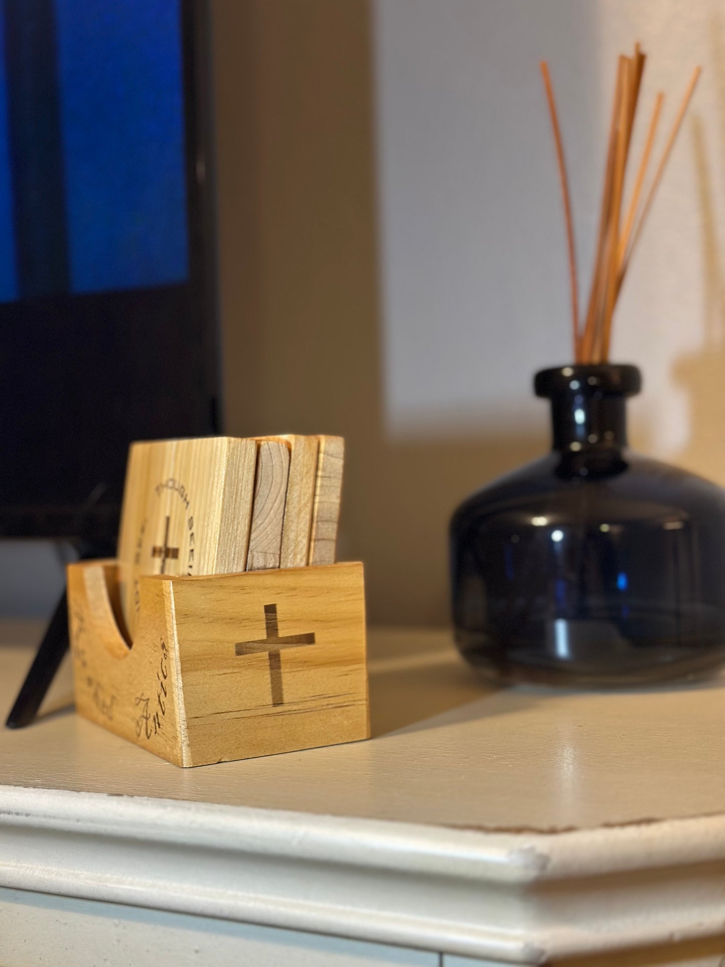Rushed Antics Scripture Coaster Set (4 coasters / 1 holder)