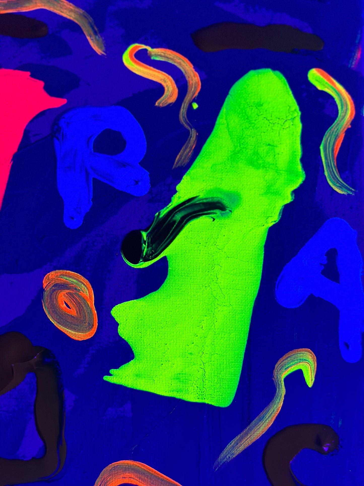 "Refreshing Neon Breeze" 11x14 Canvas by Rushed Antics