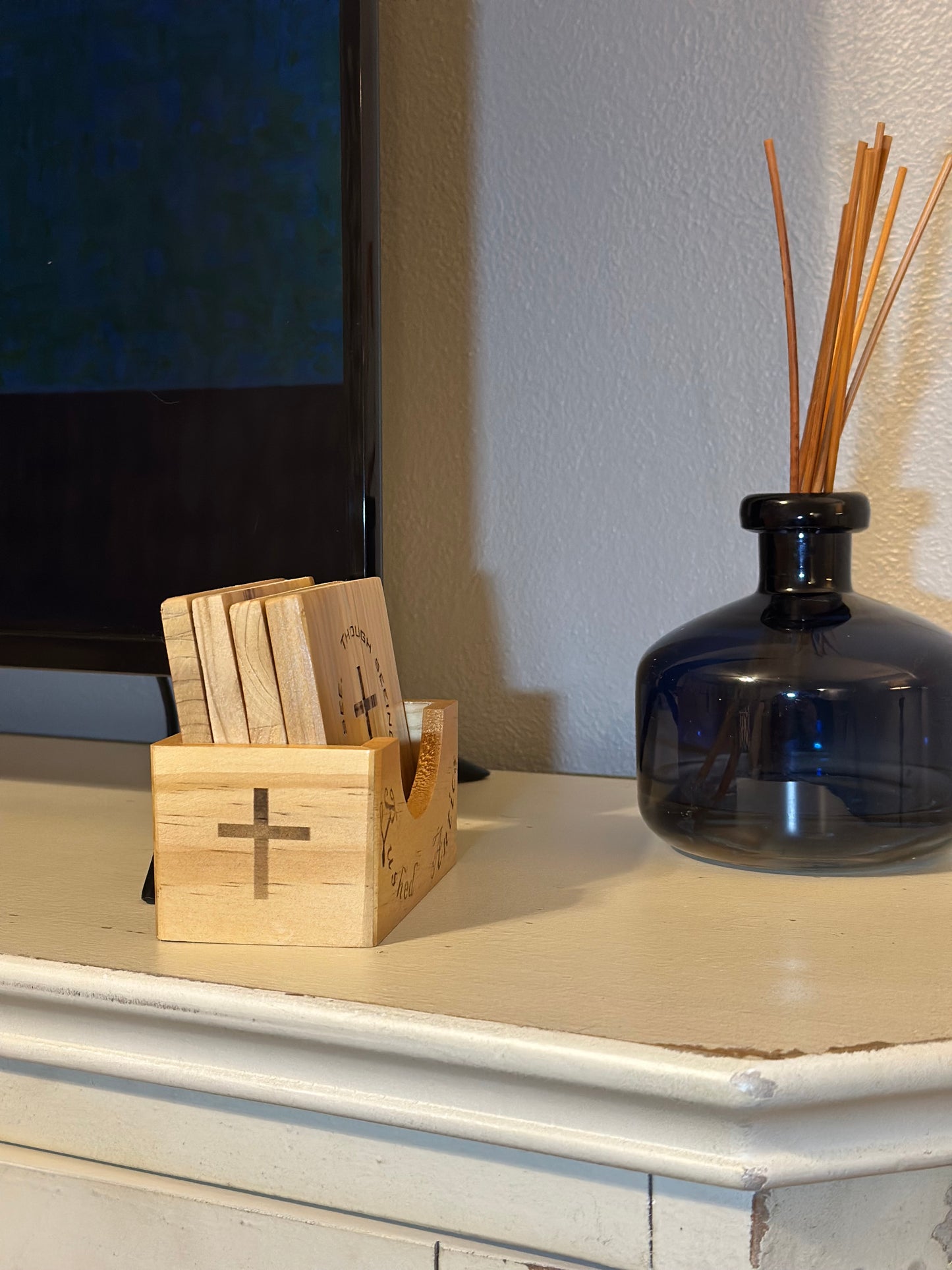 Rushed Antics Scripture Coaster Set (4 coasters / 1 holder)