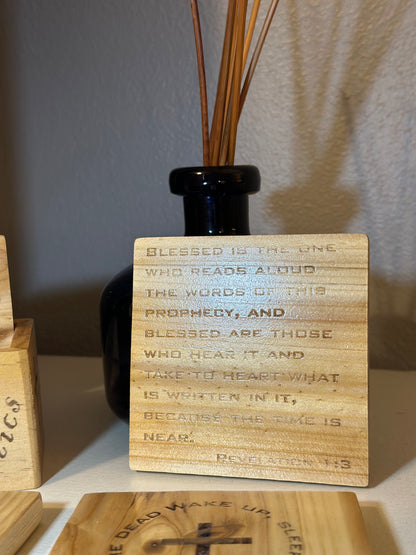 Rushed Antics Scripture Coaster Set (4 coasters / 1 holder)